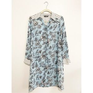 New XOXO Button Down Shirtdress Kimono Tunic Swimsuit Cover Up Sheer Women’s L